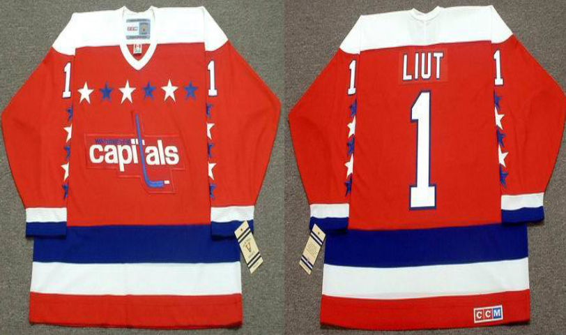 2019 Men Washington Capitals 1 Liut red CCM NHL jerseys